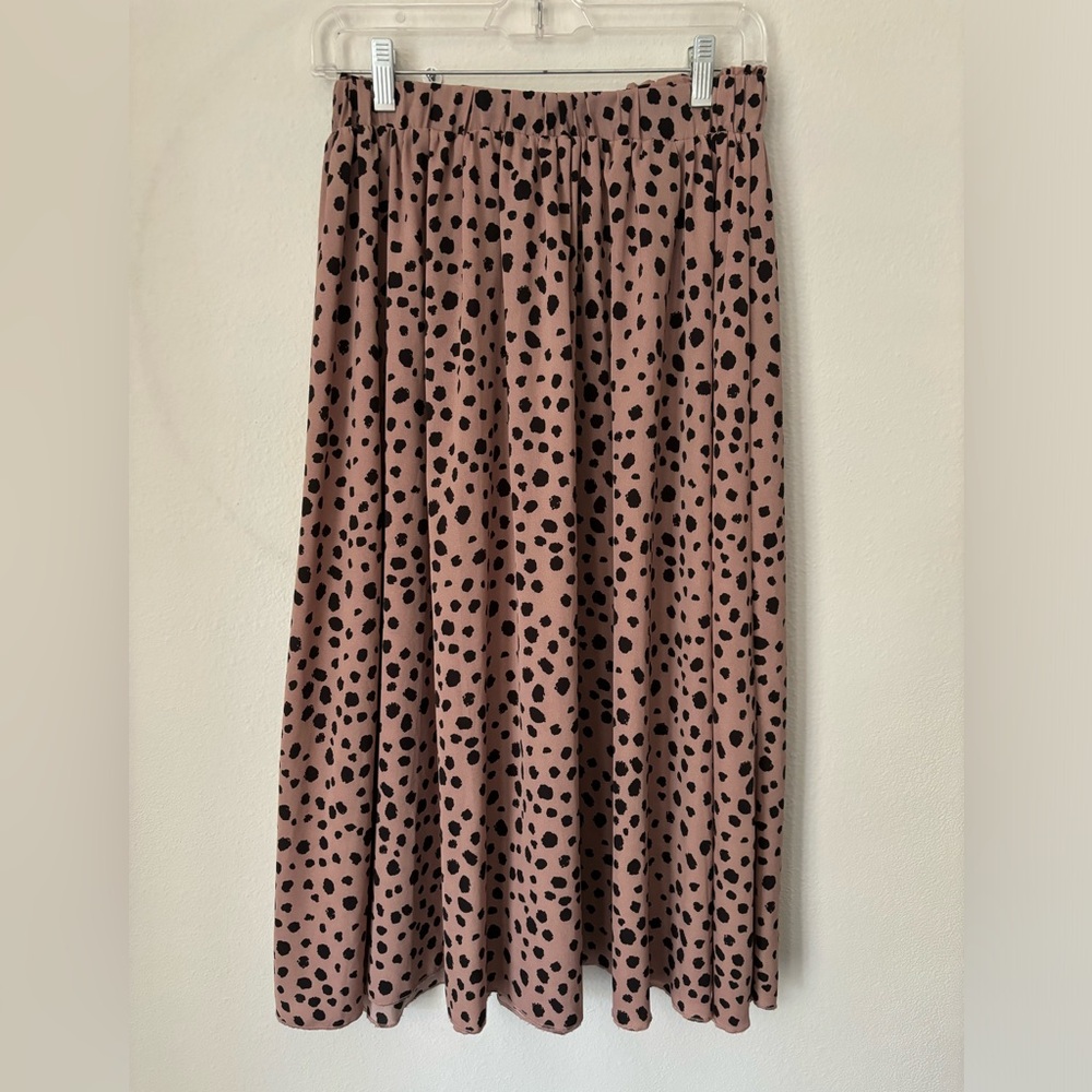 Shein Light Brown Animal Print Midi Skirt Size L